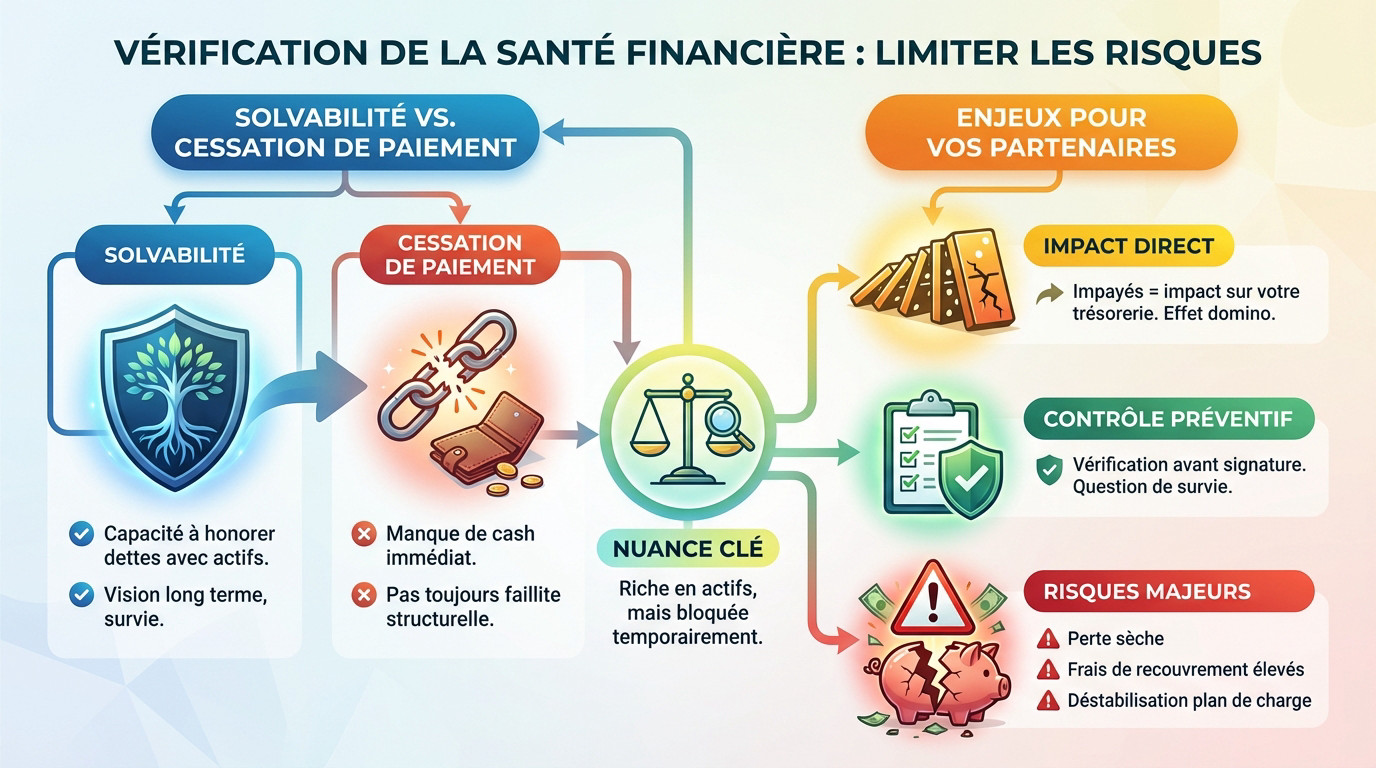 Analyse de la santé financière et de la solvabilité d'un partenaire commercial
