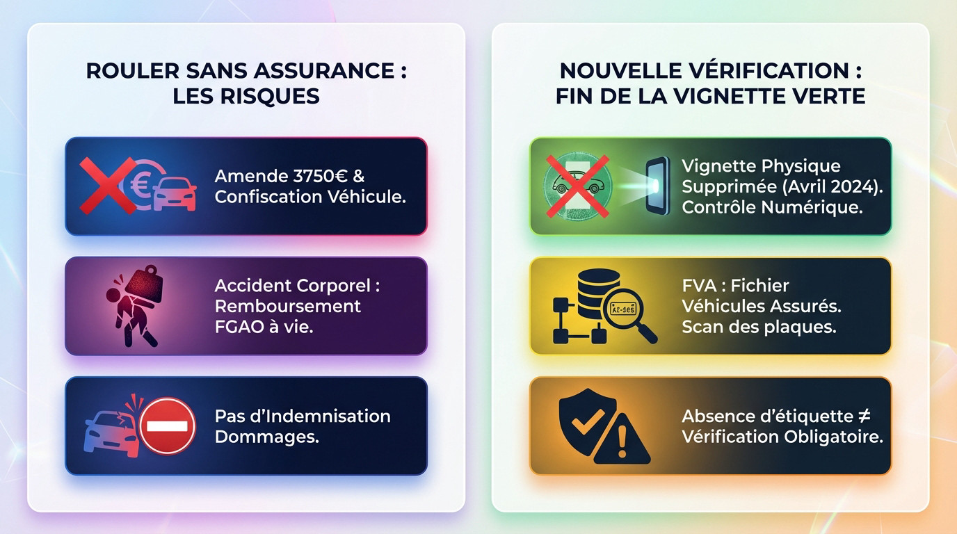 Contrôle de police vérifiant le fichier FVA suite à la fin de la vignette verte