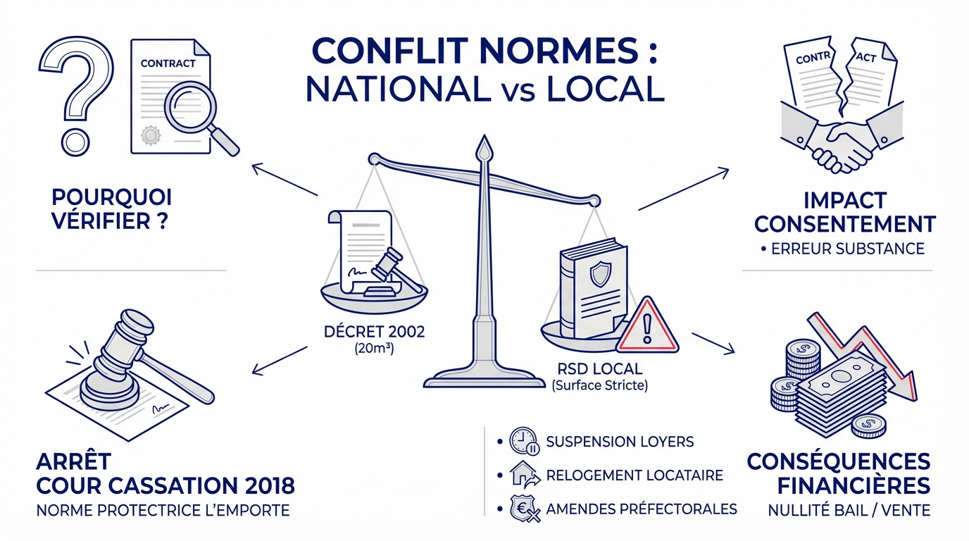 Conflit entre normes nationales et règlements sanitaires locaux pour la location immobilière