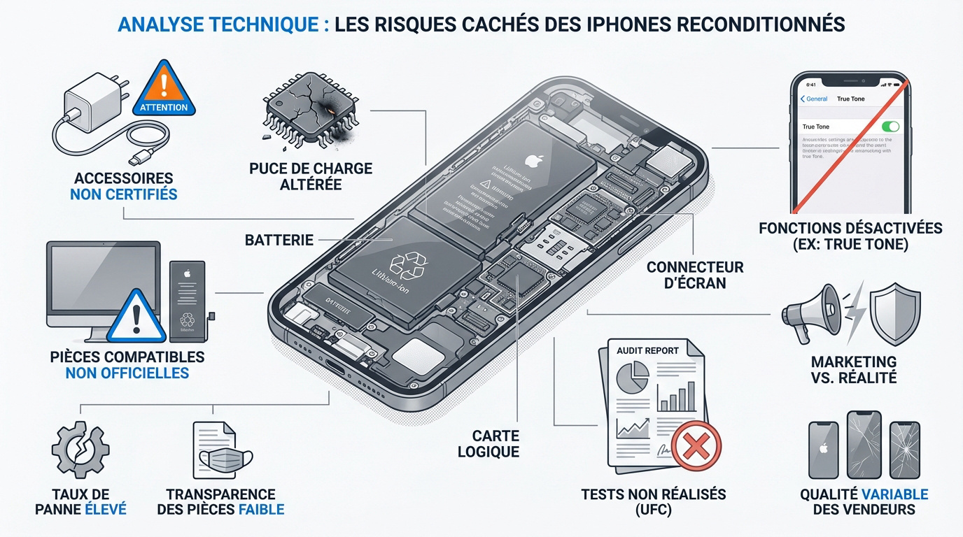 Analyse technique des risques sur iPhone reconditionné