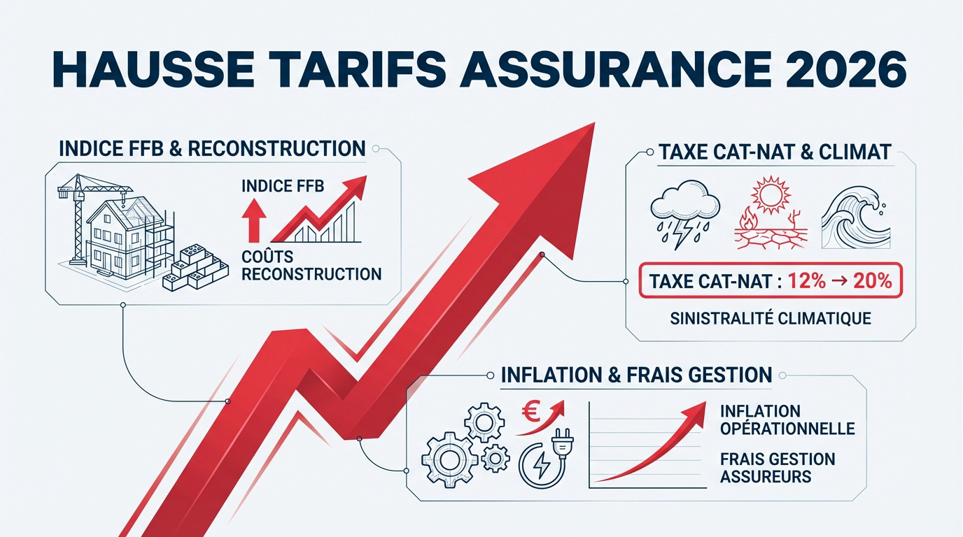 Facteurs de hausse des tarifs d'assurance habitation en 2026